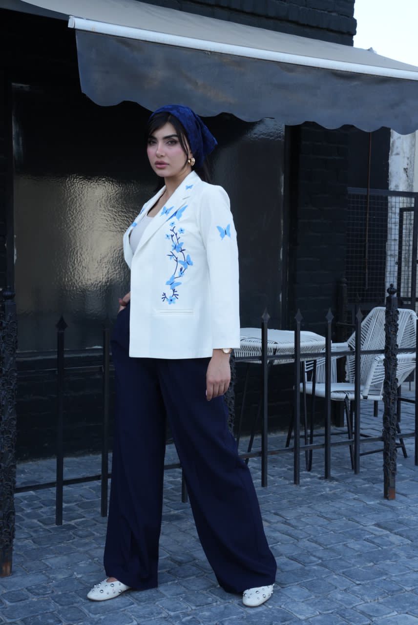 کت گلدوزی پروانه لینن 