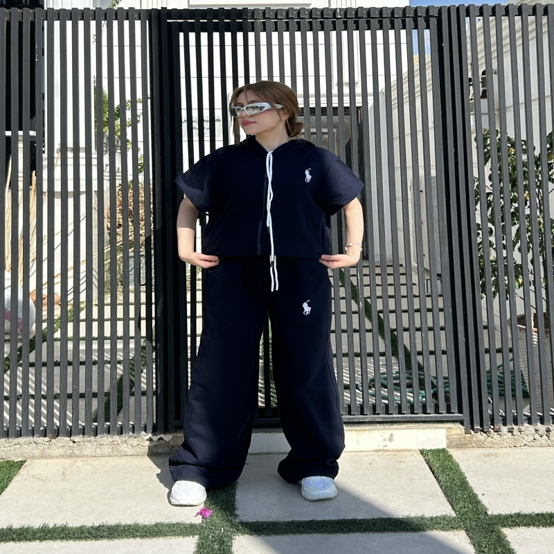 ست دخترانه دورس و شلوار اسلش پولو