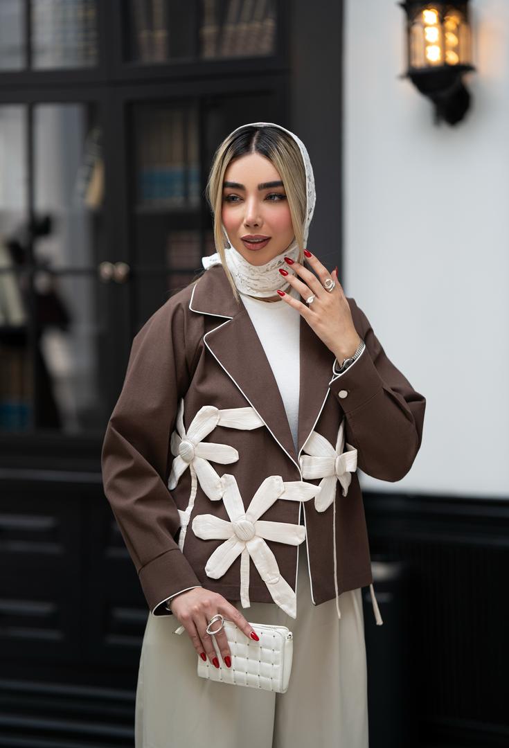 کت گل برجسته لینن