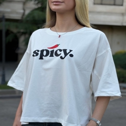 تیشرت باکسی زنانه طرح Spicy